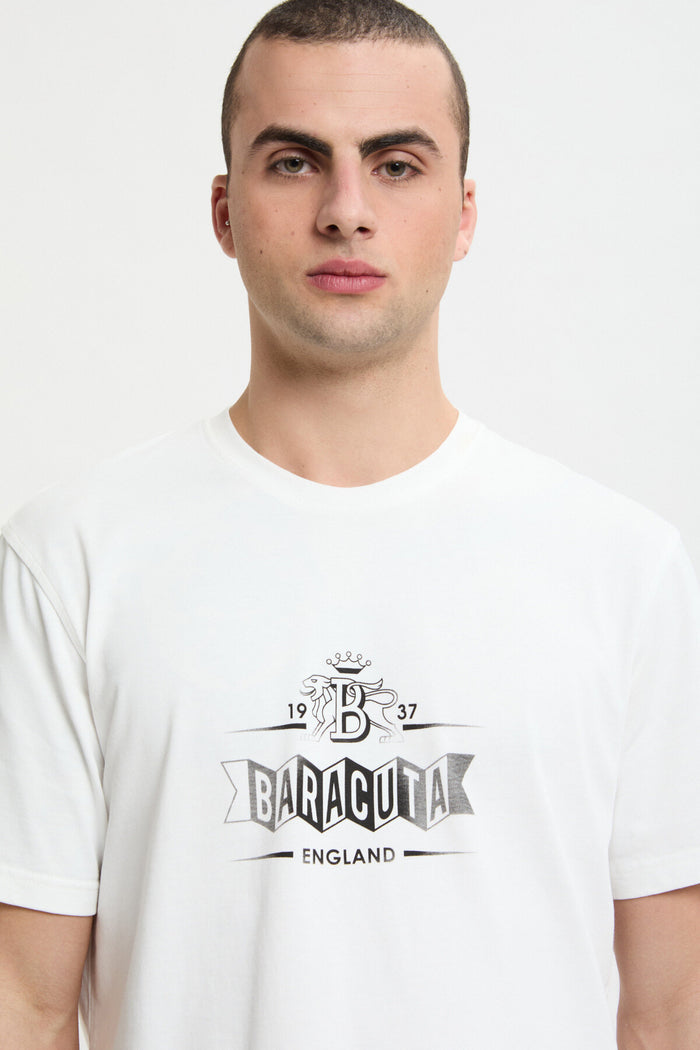 Baracuta Faded Logo T-Shirt Ivory