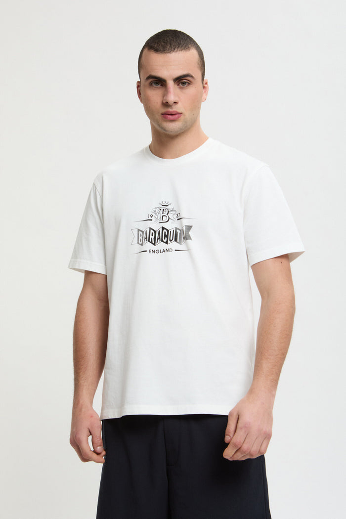 baracuta Faded Logo T-Shirt Ivory