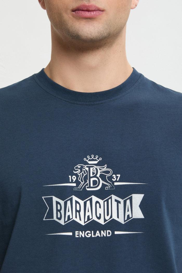 Baracuta Faded Logo T-Shirt Sea Storm