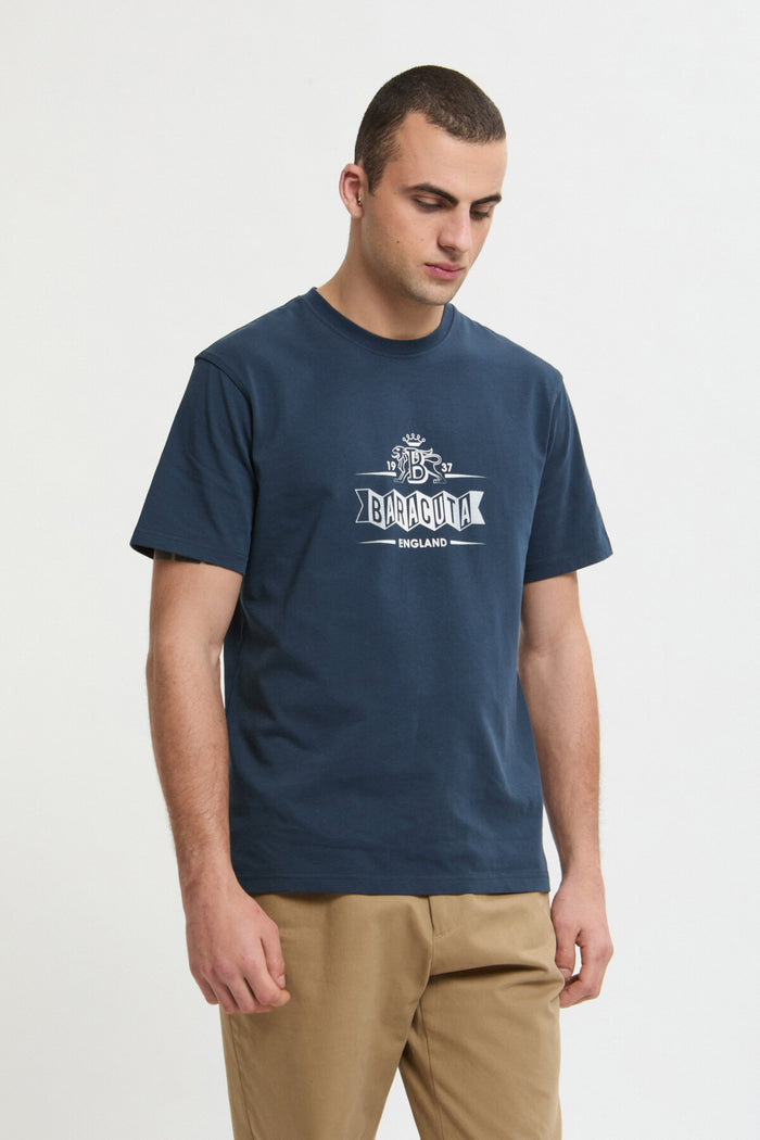 baracuta Faded Logo T-Shirt Sea storm