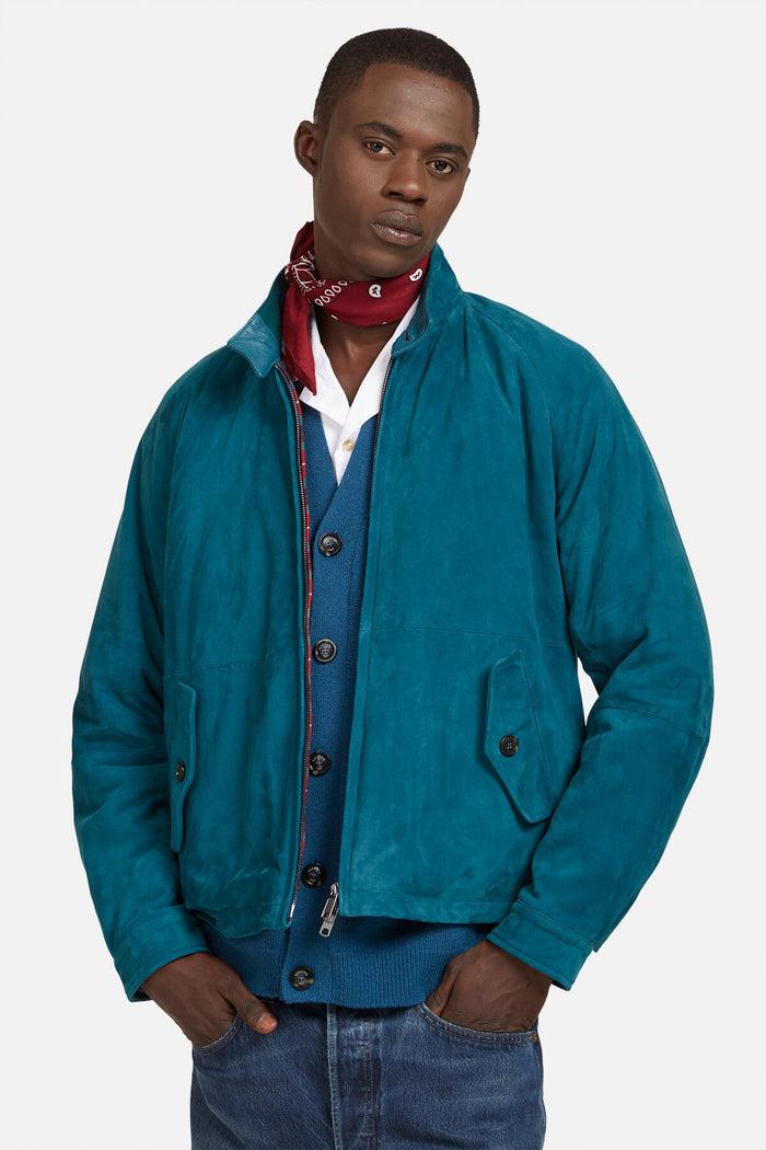 Baracuta G4 Suede Peacock Blue