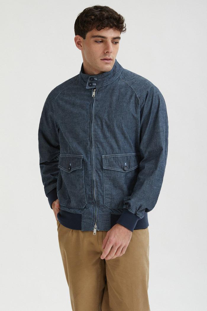 baracuta G9 Chambray Pocket Blue chambray