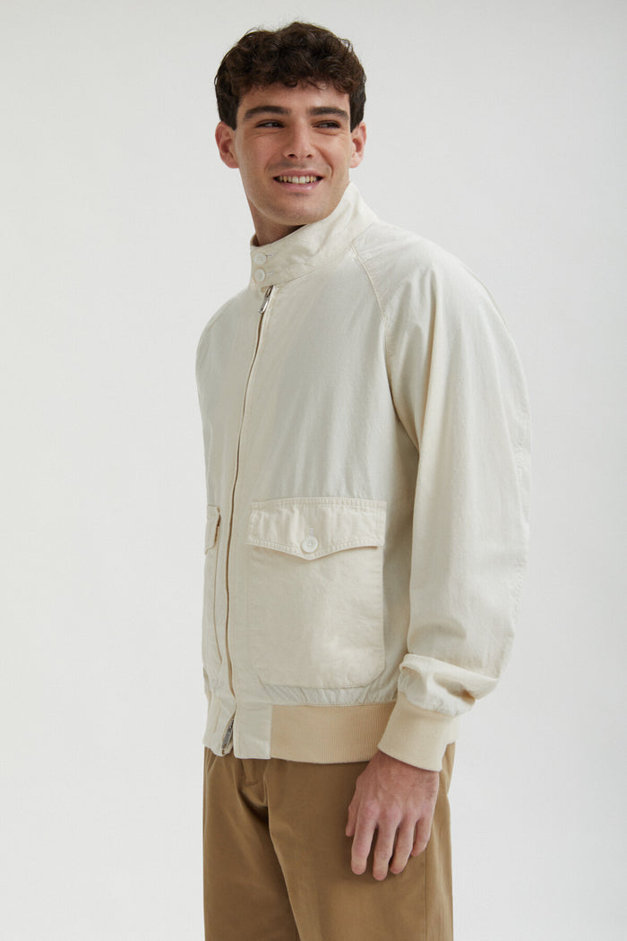 baracuta G9 Chambray Pocket Off white chambray