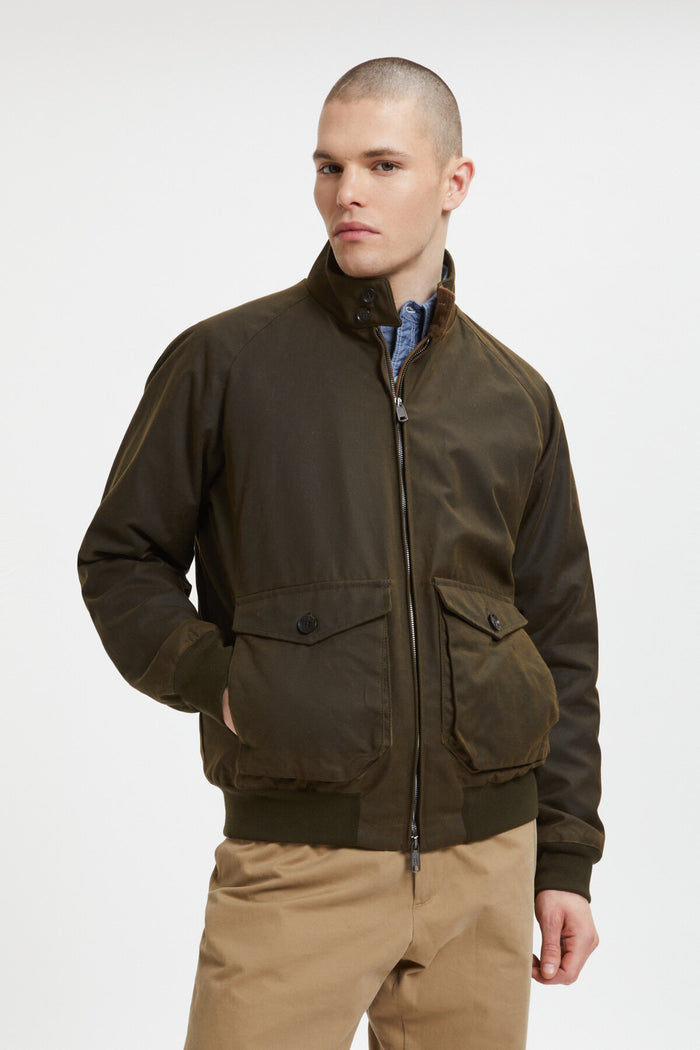 baracuta G9 Waxed Pocket Deep moss