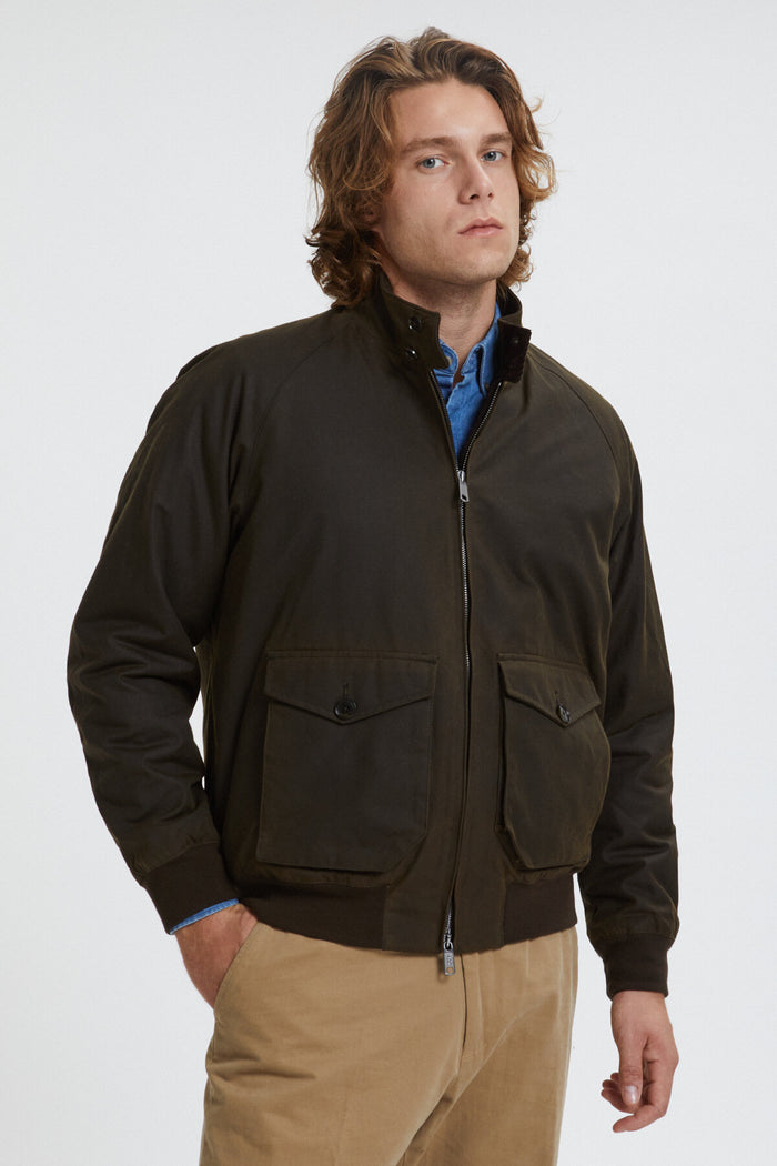 baracuta G9 Waxed Pocket Deep moss