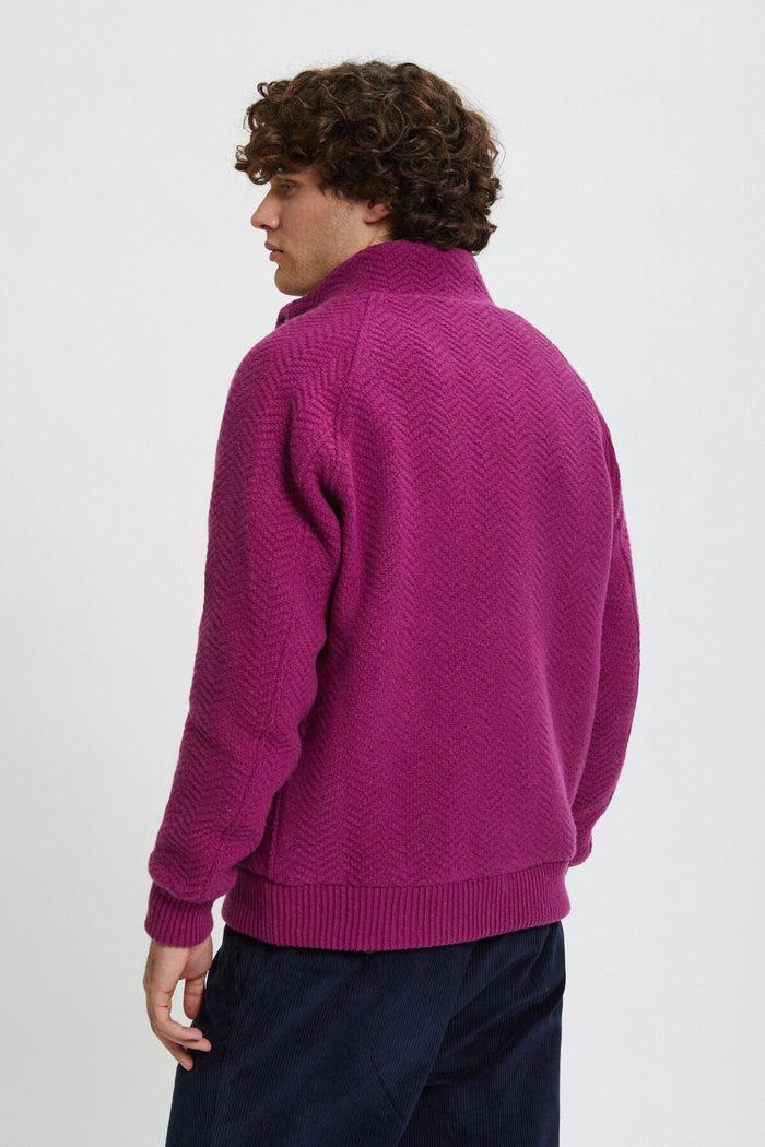 Baracuta Jacquard Knit Bomber Wisteria