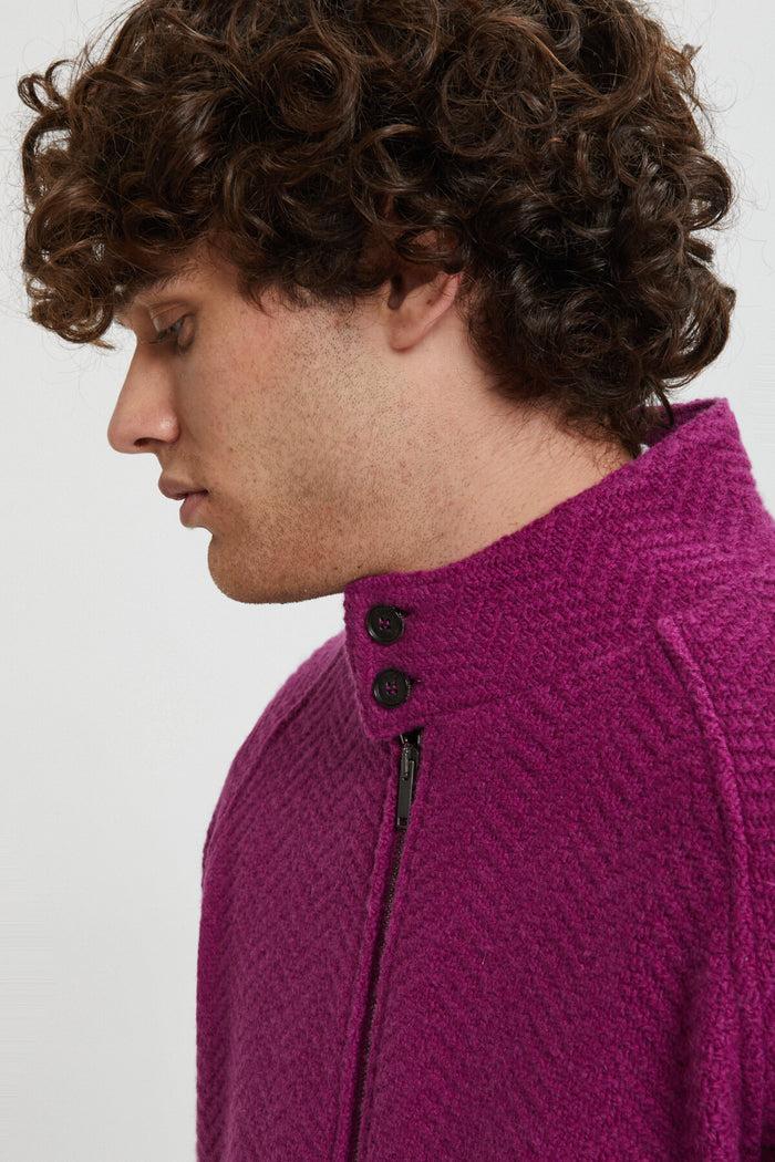 Baracuta Jacquard Knit Bomber Wisteria