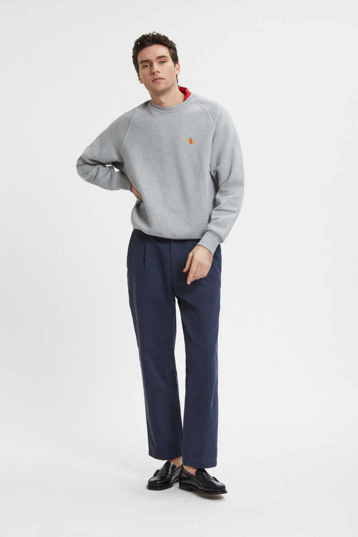 Baracuta Logo Crew Neck Grey Melange