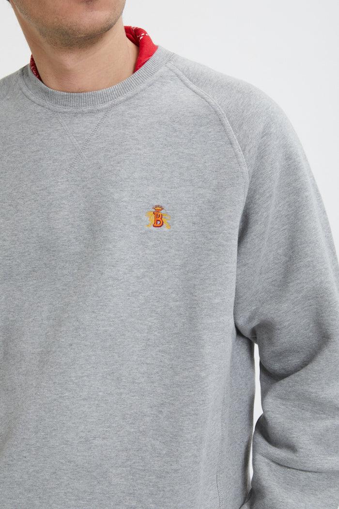 Baracuta Logo Crew Neck Grey Melange