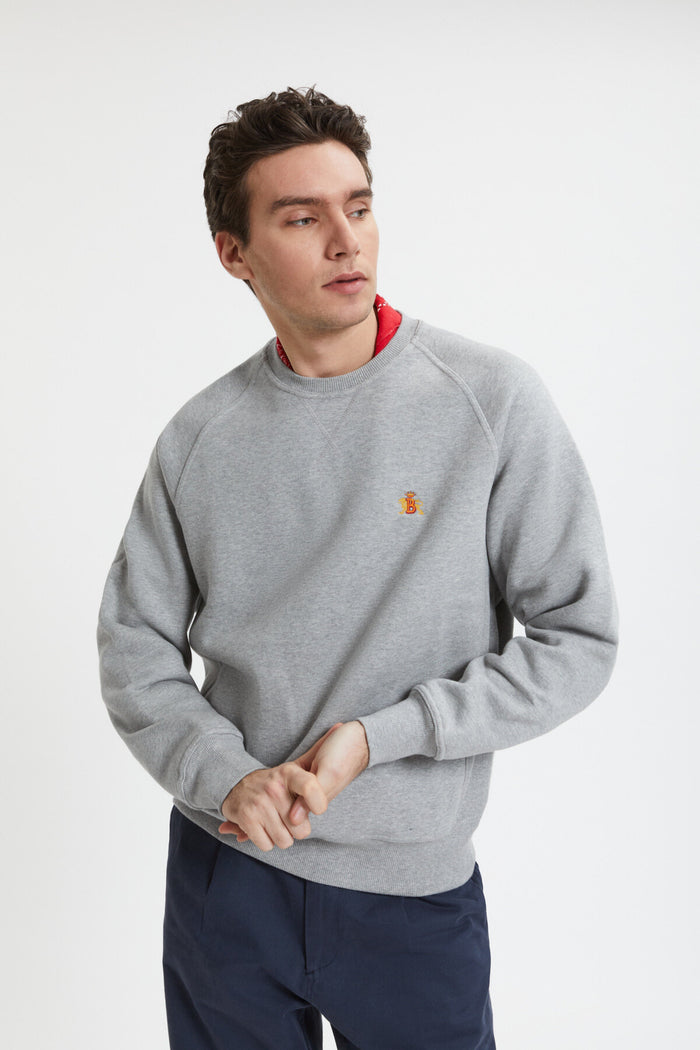 baracuta Logo Crew Neck Grey melange