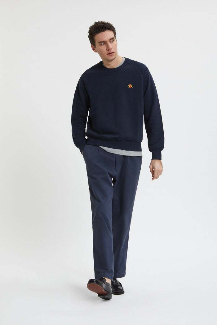 Baracuta Logo Crew Neck Navy