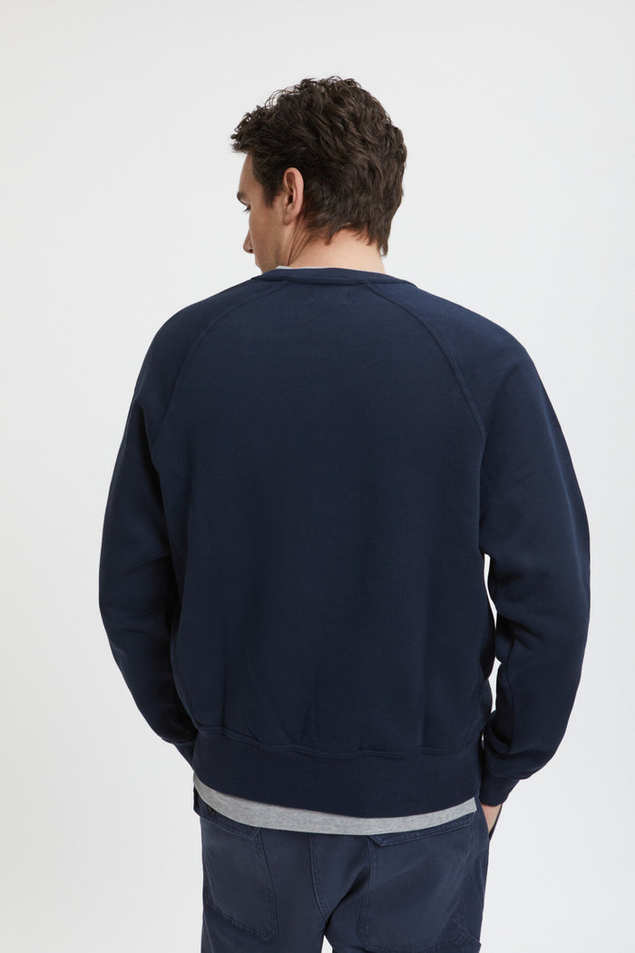 Baracuta Logo Crew Neck Navy