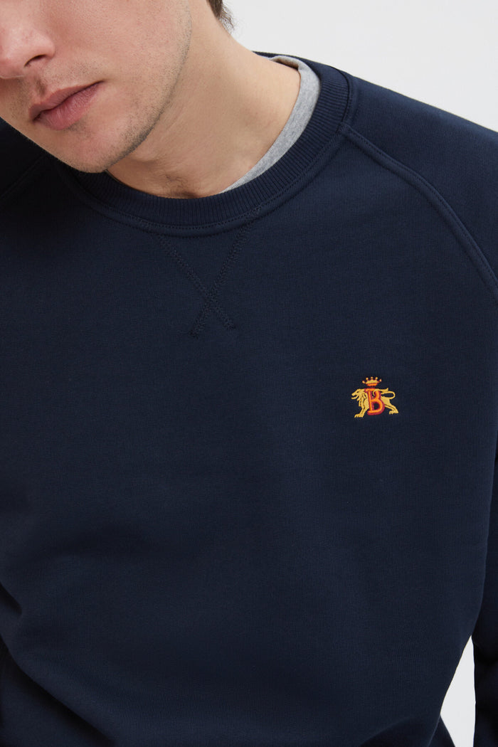 Baracuta Logo Crew Neck Navy