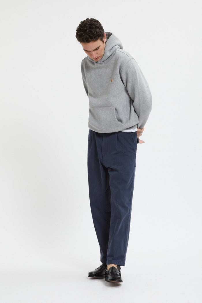 Baracuta Logo Hoodie Fleece Grey Melange