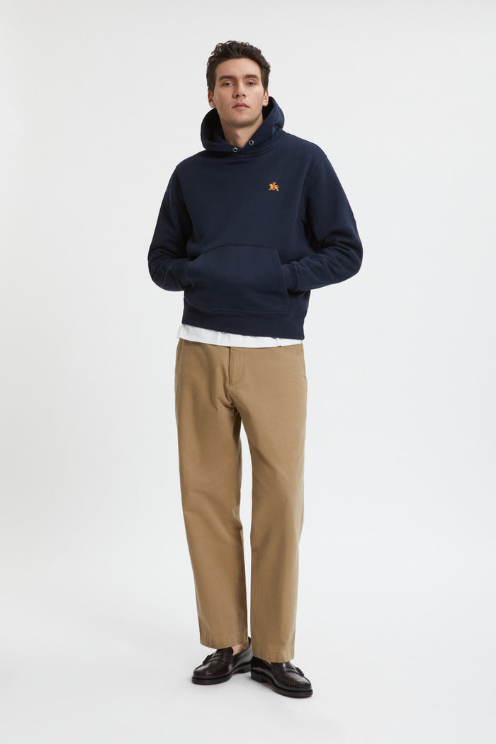 Baracuta Logo Hoodie Fleece Navy