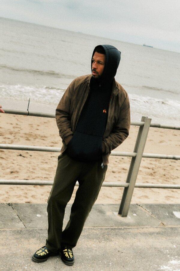 baracuta Logo Hoodie Fleece Navy