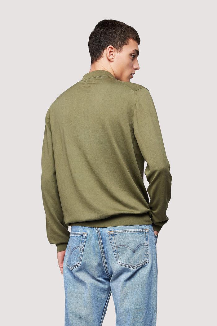 Baracuta Long Sleeve Polo Army