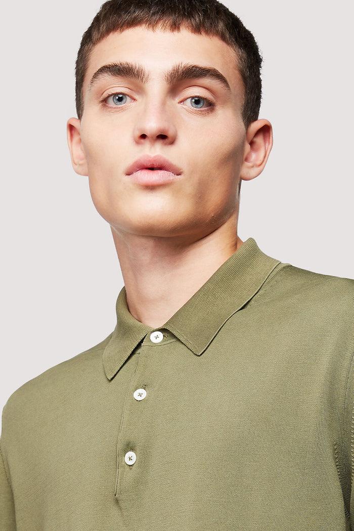baracuta Long Sleeve Polo Army