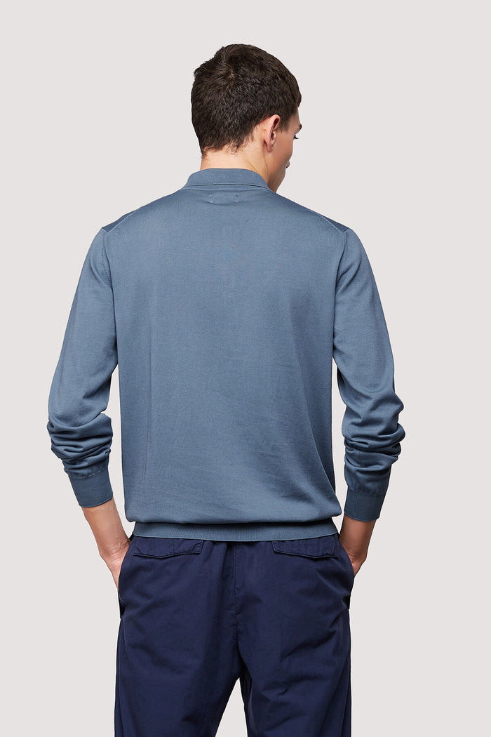 Baracuta Long Sleeve Polo Avio