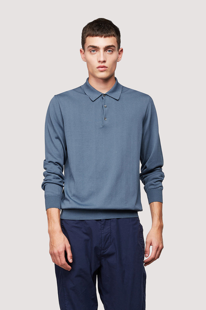 baracuta Long Sleeve Polo Avio