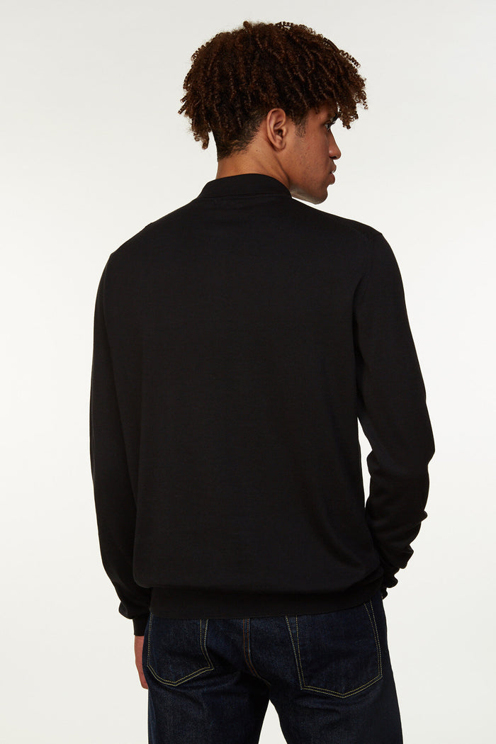 Baracuta Long Sleeve Polo Black