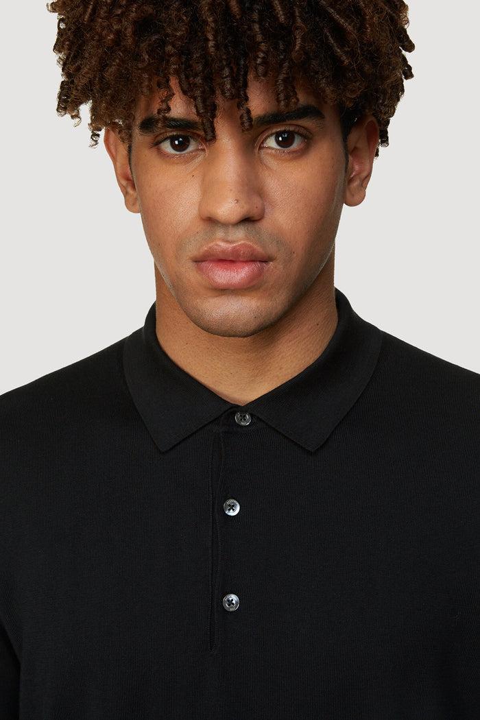 Baracuta Long Sleeve Polo Black