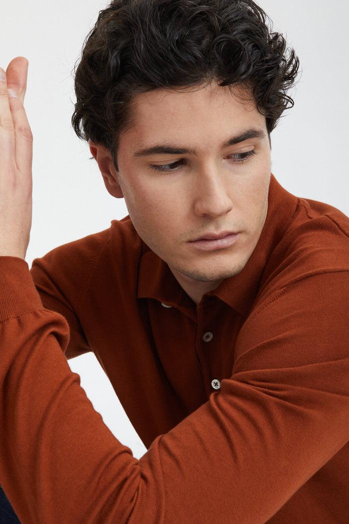 Baracuta Long Sleeve Polo Caramel