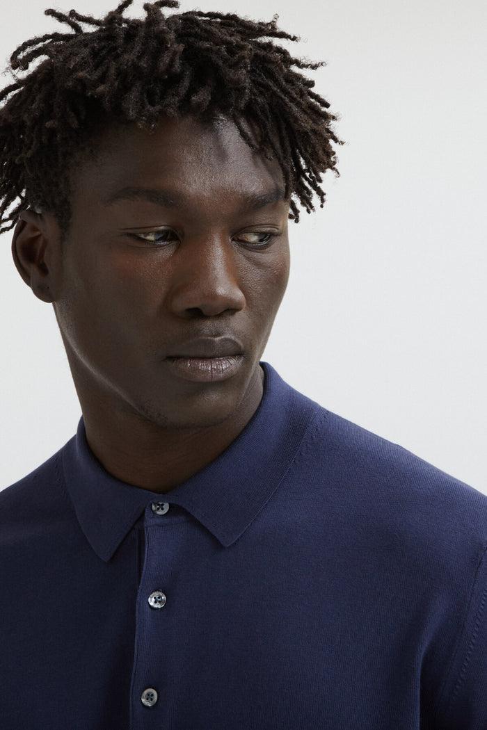 Baracuta Long Sleeve Polo Navy