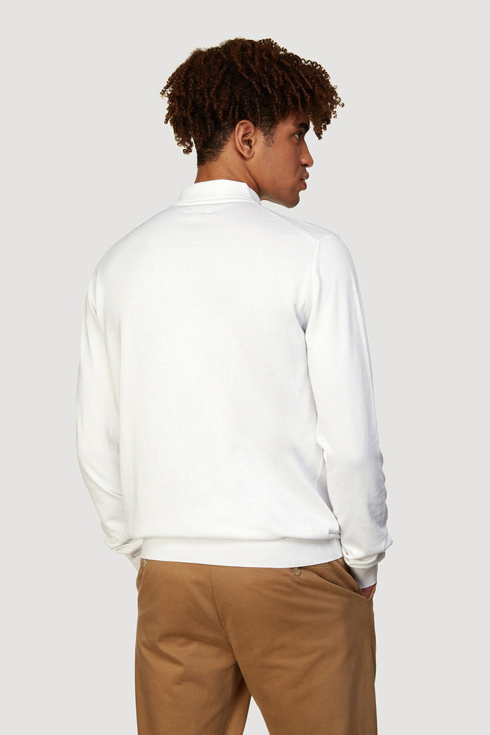Baracuta Long Sleeve Polo Off White