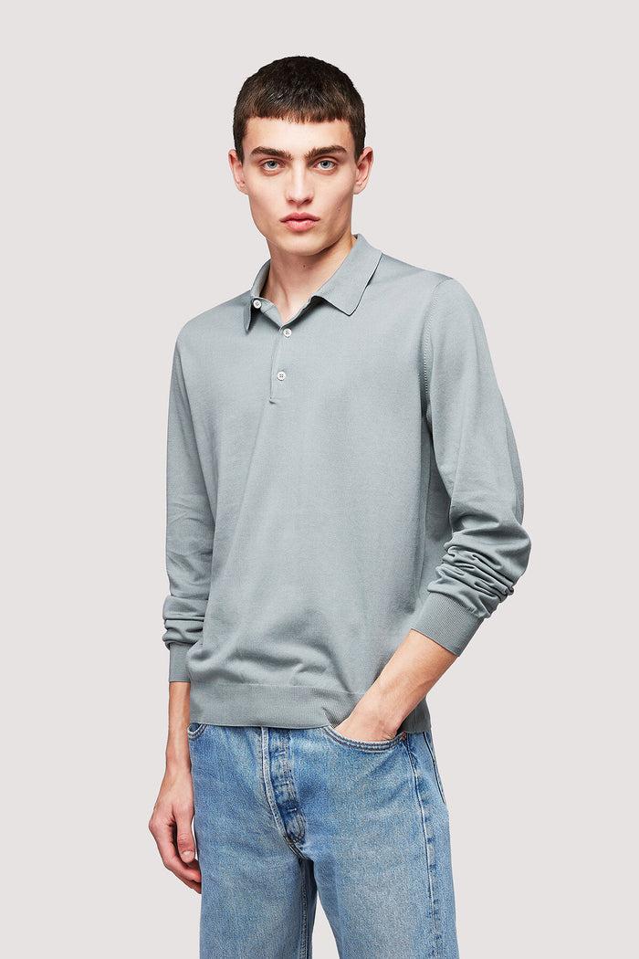 baracuta Long Sleeve Polo Sage