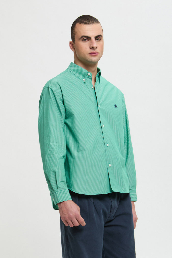 baracuta Mini BD Shirt Green stripe