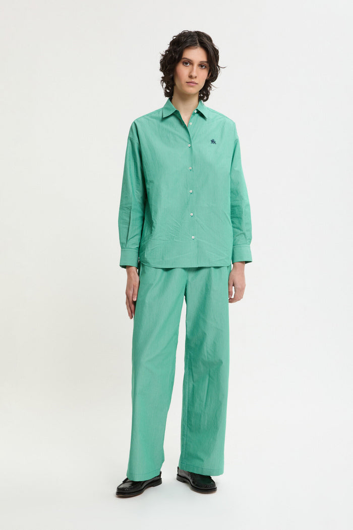 Baracuta Mini BD Shirt Woman Green Stripe