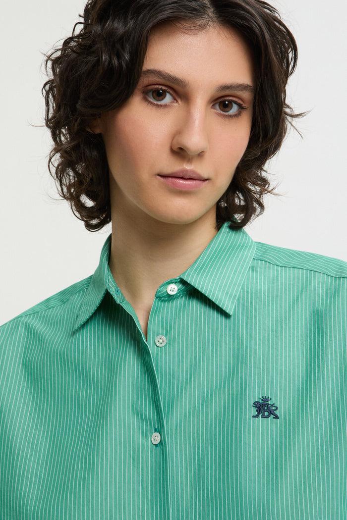 Baracuta Mini BD Shirt Woman Green Stripe