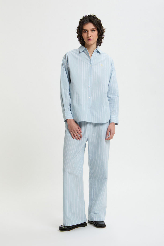 Baracuta Mini BD Shirt Woman Sax Stripe