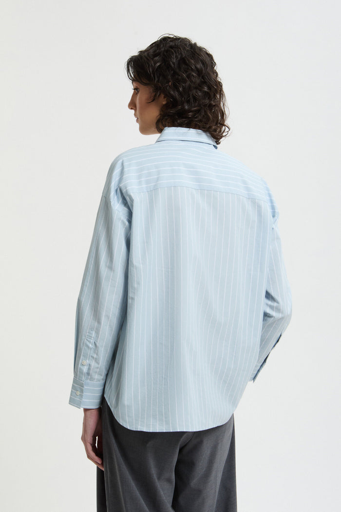 Baracuta Mini BD Shirt Woman Sax Stripe