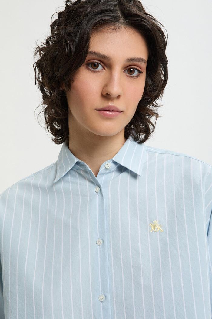 Baracuta Mini BD Shirt Woman Sax Stripe