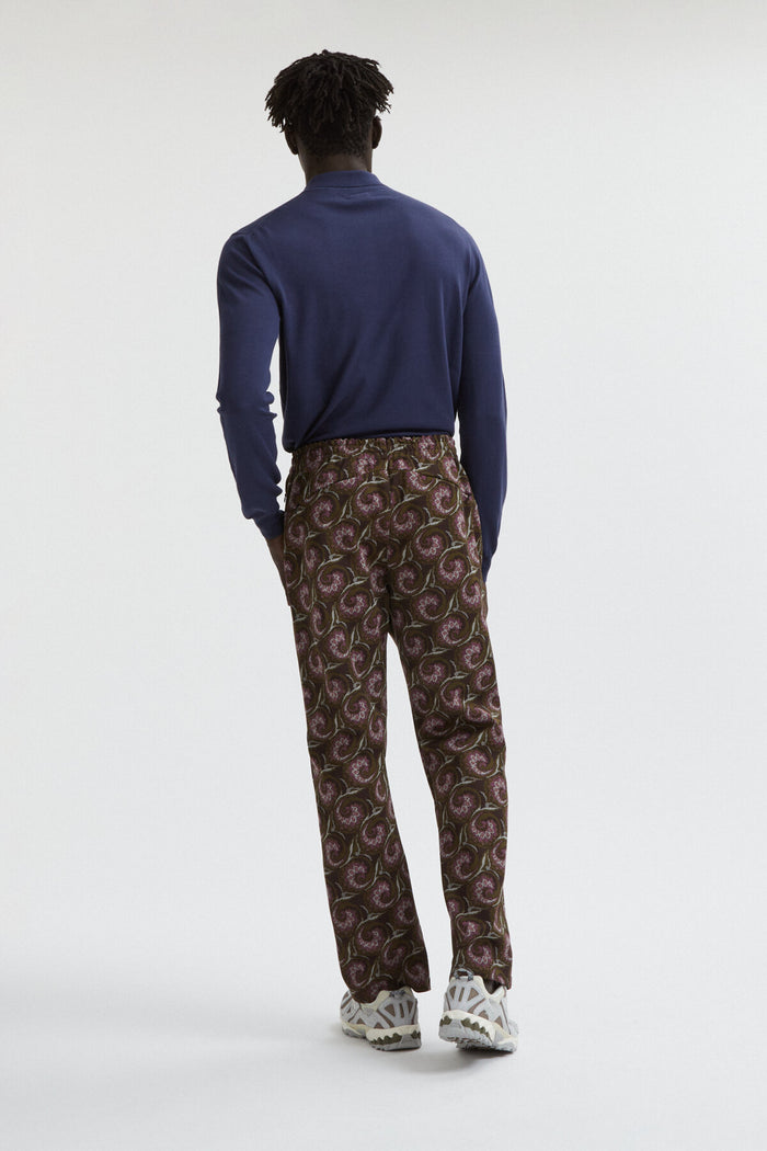 Baracuta Needles Jacquard Trousers Dark Brown