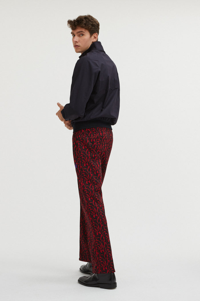 Baracuta Needles Jacquard Trousers Red