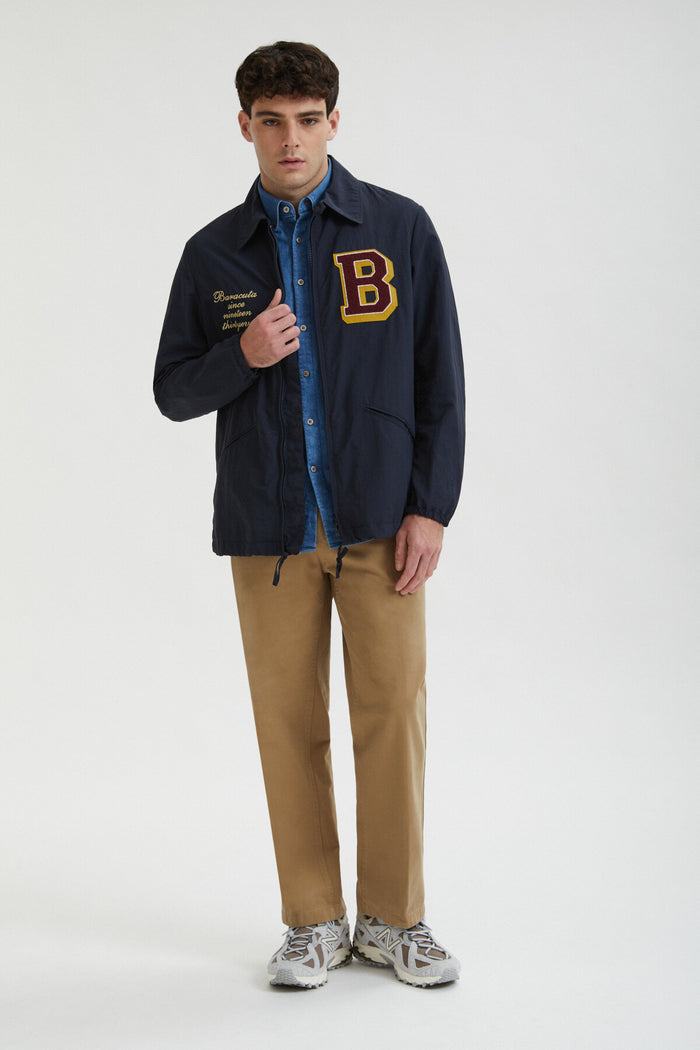 Baracuta Nylon Coach Jacket Navy