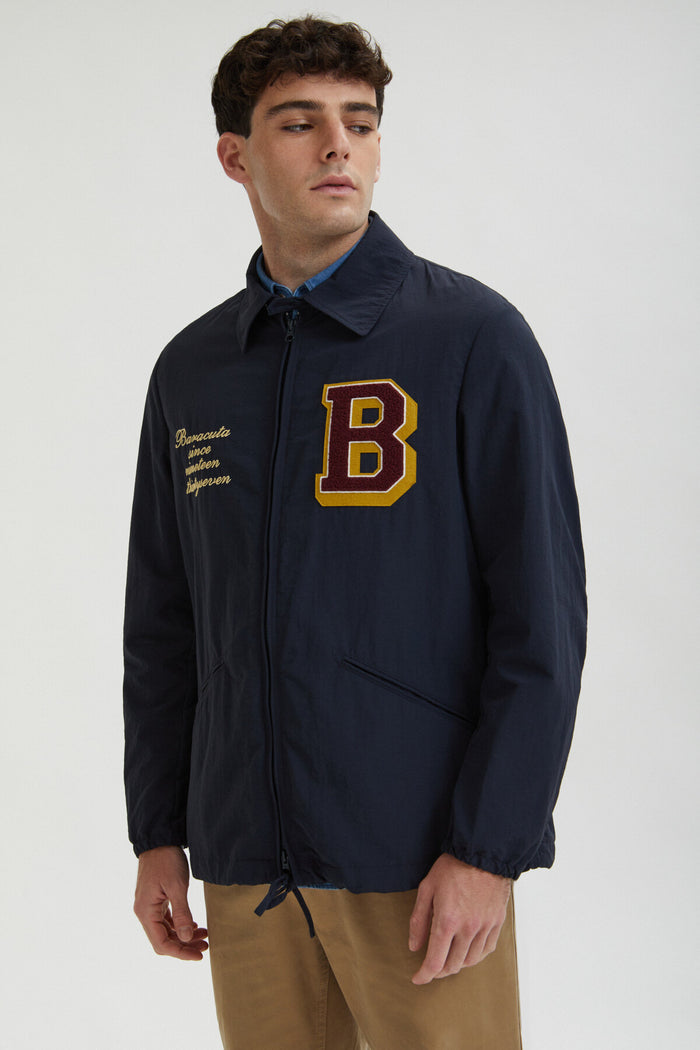Baracuta Nylon Coach Jacket Navy