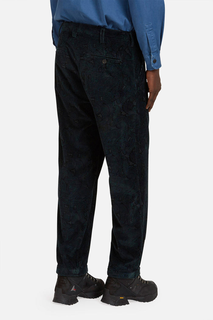 Baracuta Patterned Corduroy Trousers Paisley Navy