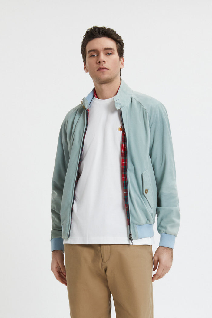 Baracuta Premium G9 Harrington Suede Pale Blue