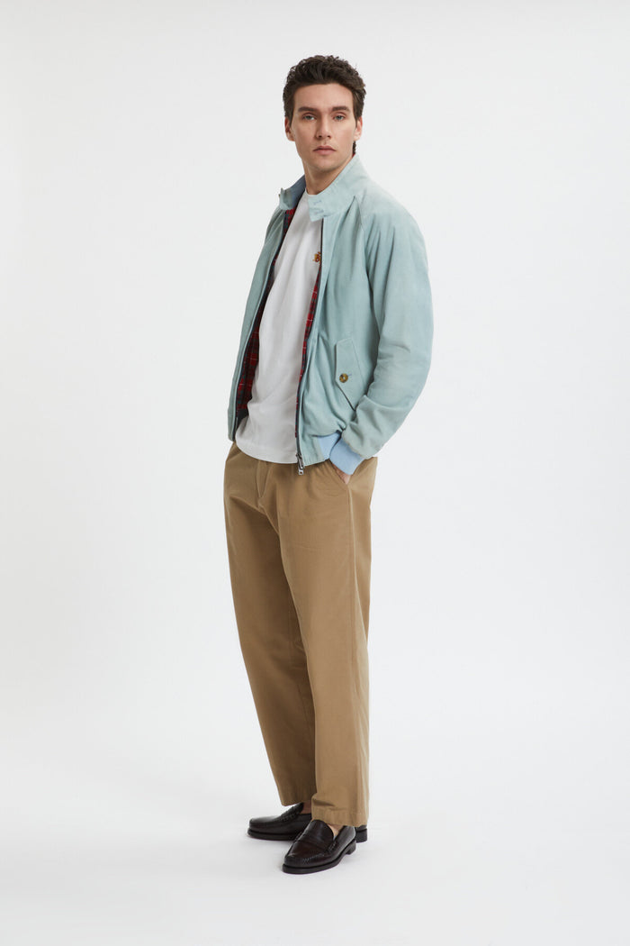 Baracuta Premium G9 Harrington Suede Pale Blue