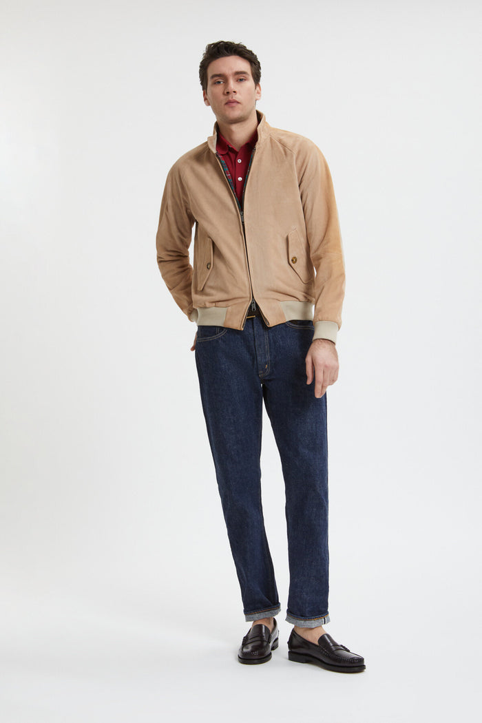 Baracuta Premium G9 Harrington Suede Sand Stone