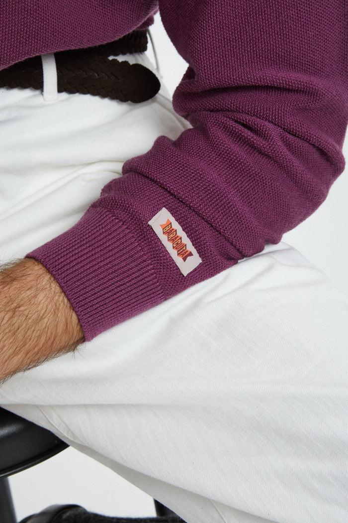 Baracuta Rice Stitch Long Sleeve Polo Wisteria