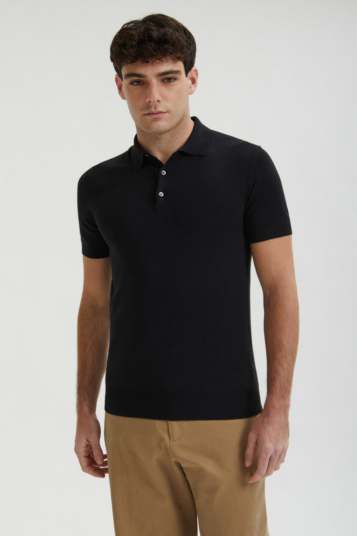 Baracuta Short Sleeved Polo Black