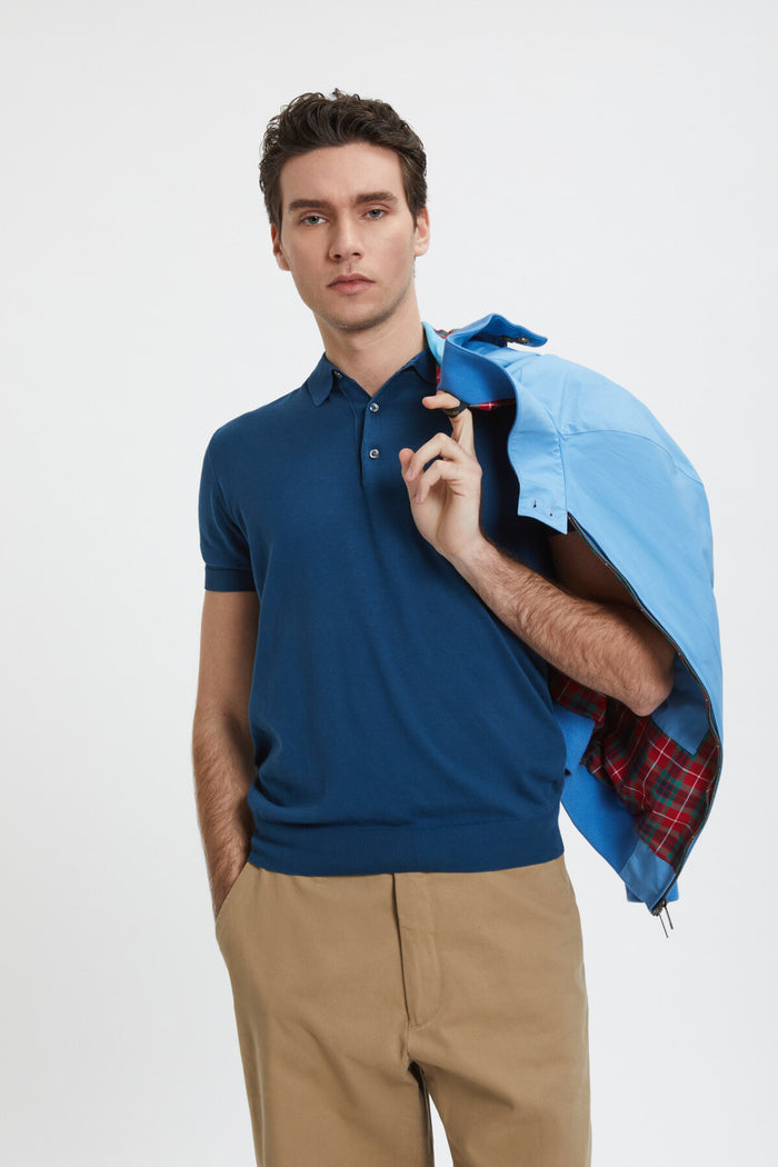 baracuta Short Sleeved Polo Cobalt blue