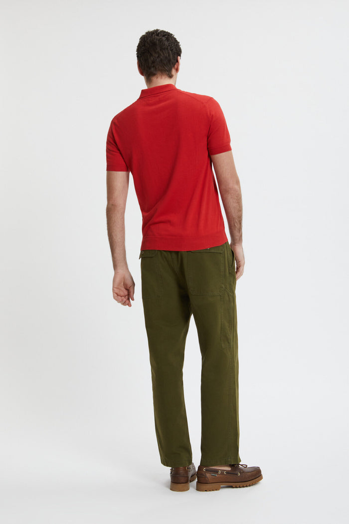 Baracuta Short Sleeved Polo Coral Red