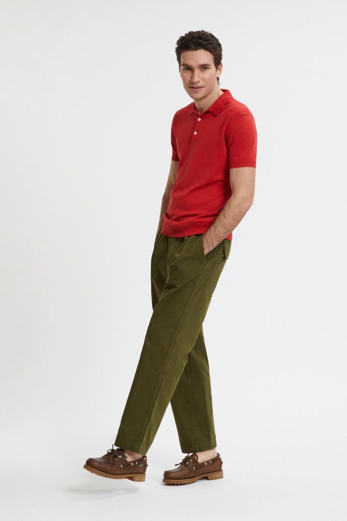 baracuta Short Sleeved Polo Coral red