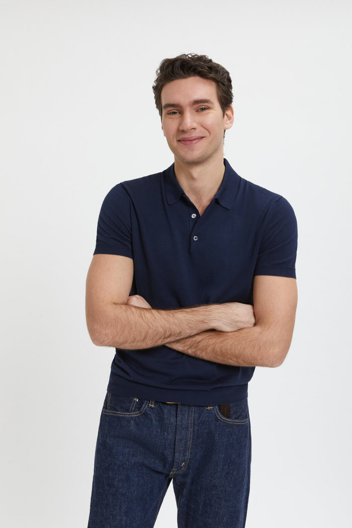 Baracuta Short Sleeved Polo Dark Navy